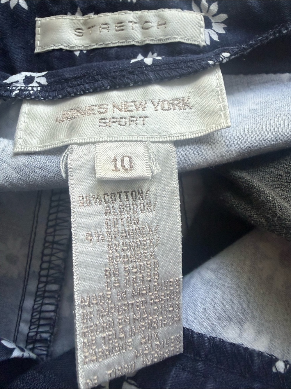 Jones New York Sport Navy Slim Pants with Flower Detail- 10 - Picture 5 of 6